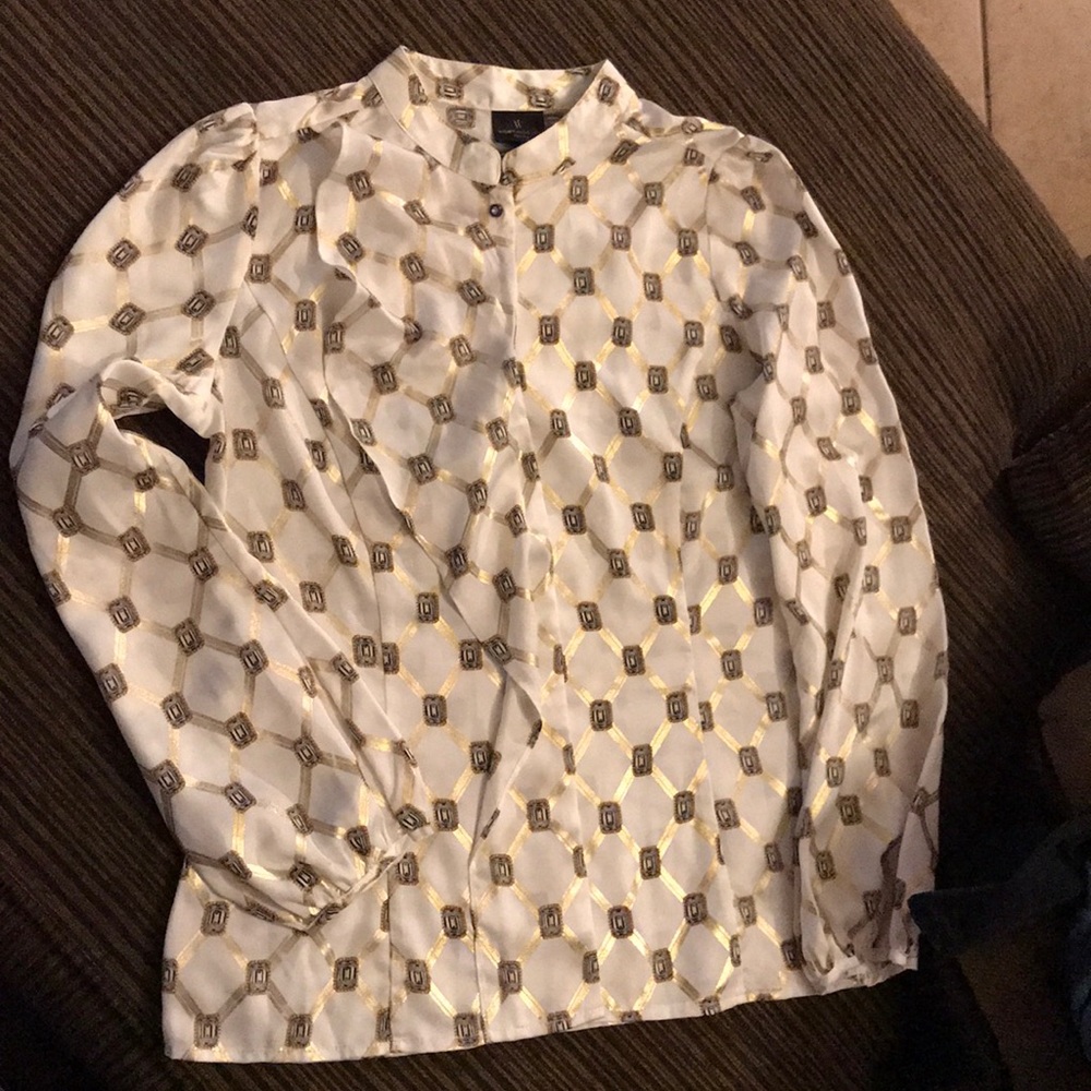 Worthington Ivory and Gold Blouse